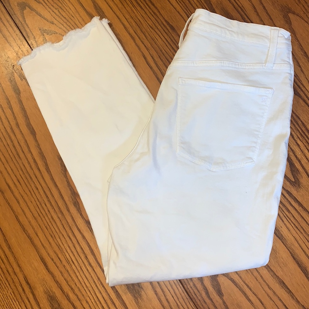 Madewell High-Rise Crop Boyjean in White